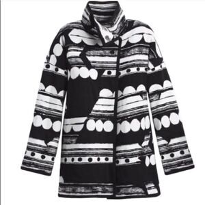 NEW Chico's Black Label Black White Coat